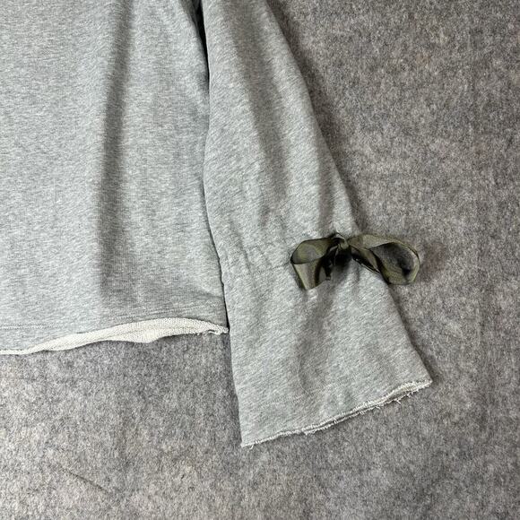 Sisley Sweater Womens Small Gray Bow Bell Sleeve Heather Gray Sweatshirt - Picture 7 of 9